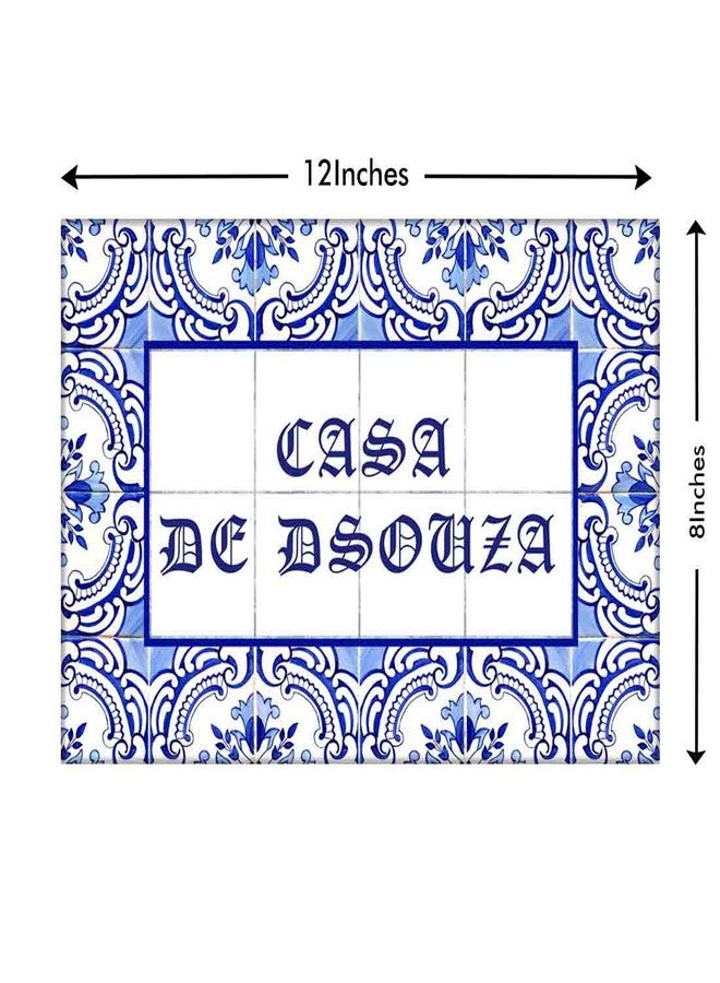 نتكيس لوحات أسماء شخصية من نوتكيس للمنزل - لوحة اسم خارجية قابلة للتخصيص - طباعة رقمية مقاومة للماء من صن بورد - طراز إسباني مغربي - عرض 12 بوصة × طول 8 بوصات - جوا كاسا - Image 4